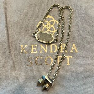 Kendra Scott Elaina Gold Adjustable Chain Bracelet Iridescent Drusy